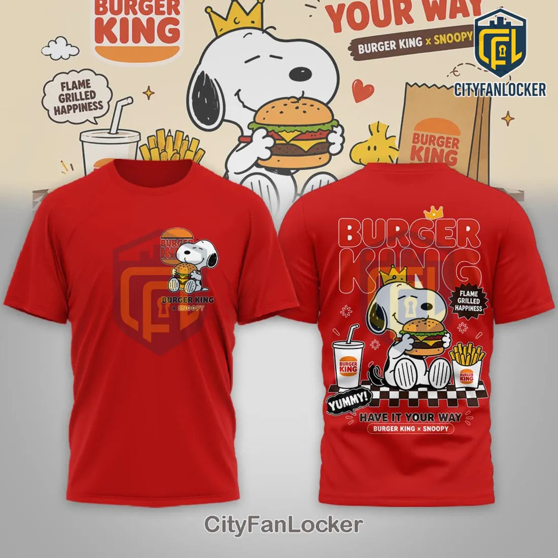 Snoopy x Burger King Flame Grilled Happiness T-Shirt