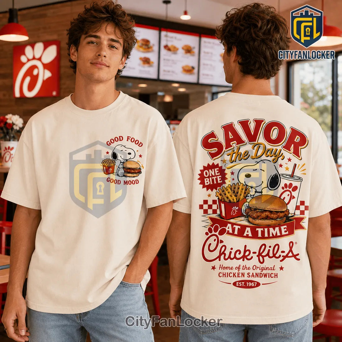 Snoopy x Chick-fil-A Vintage Cream T-Shirt