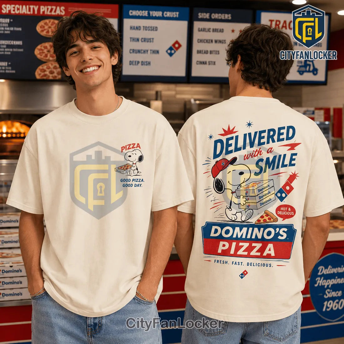 Snoopy x Domino’s Pizza Vintage Off-White T-Shirt