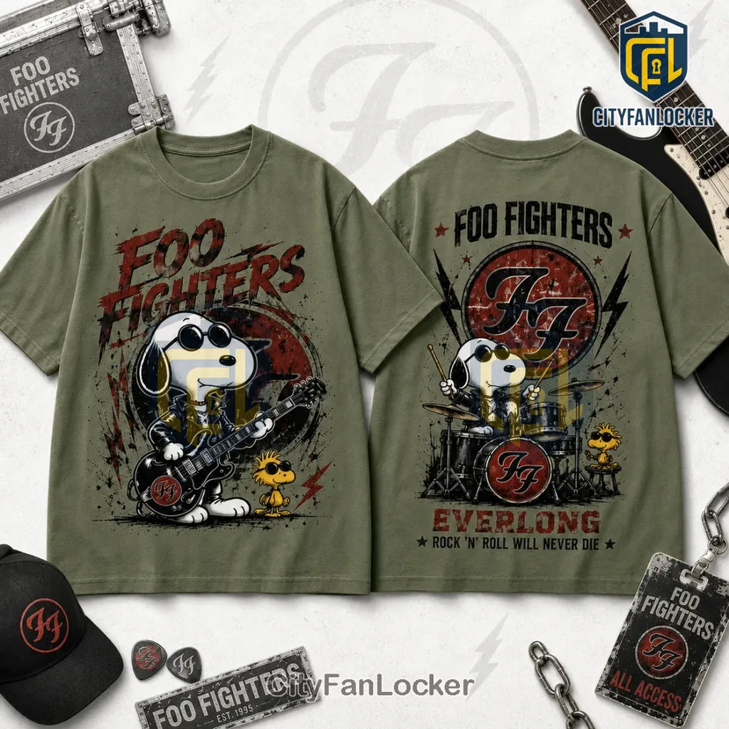 Snoopy x Foo Fighters Rock Band 2026 T-Shirt