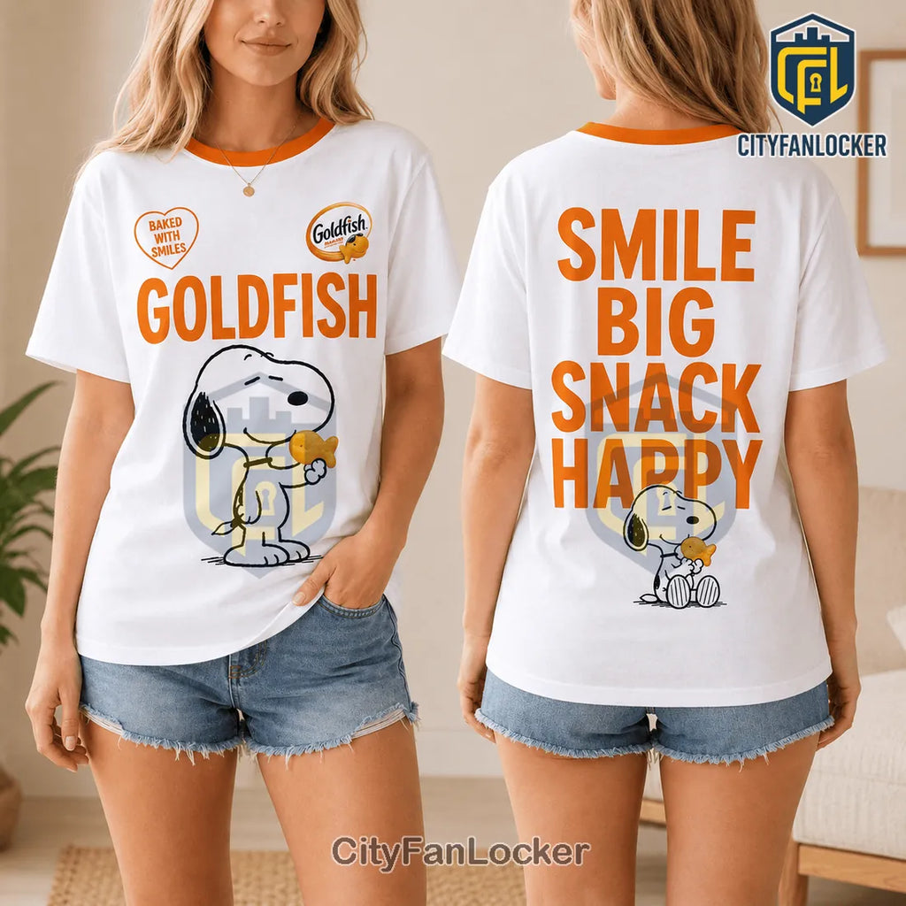 Snoopy x Goldfish Crackers White T-Shirt