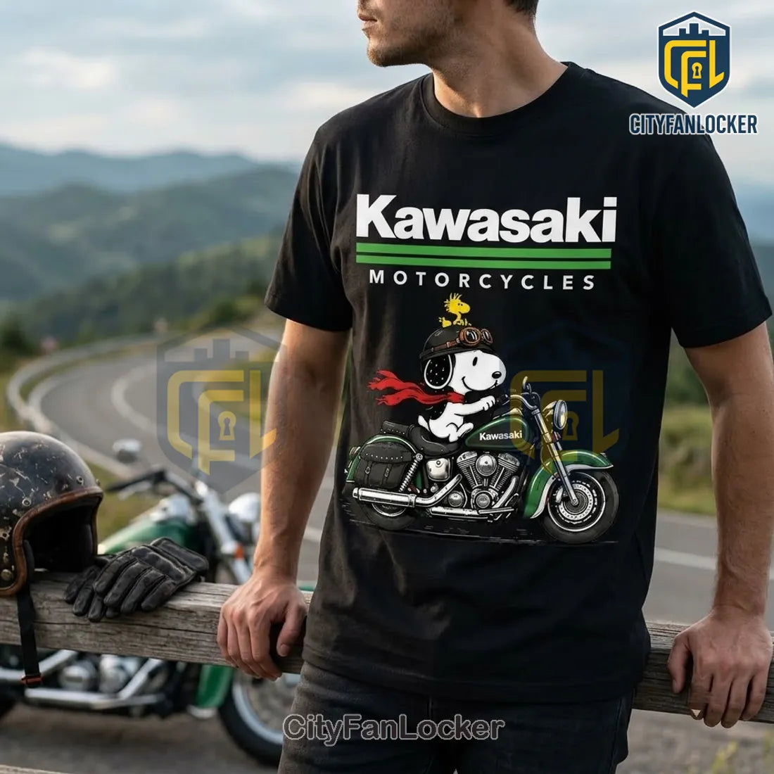 Snoopy x Kawasaki Ride More Worry Less T-Shirt