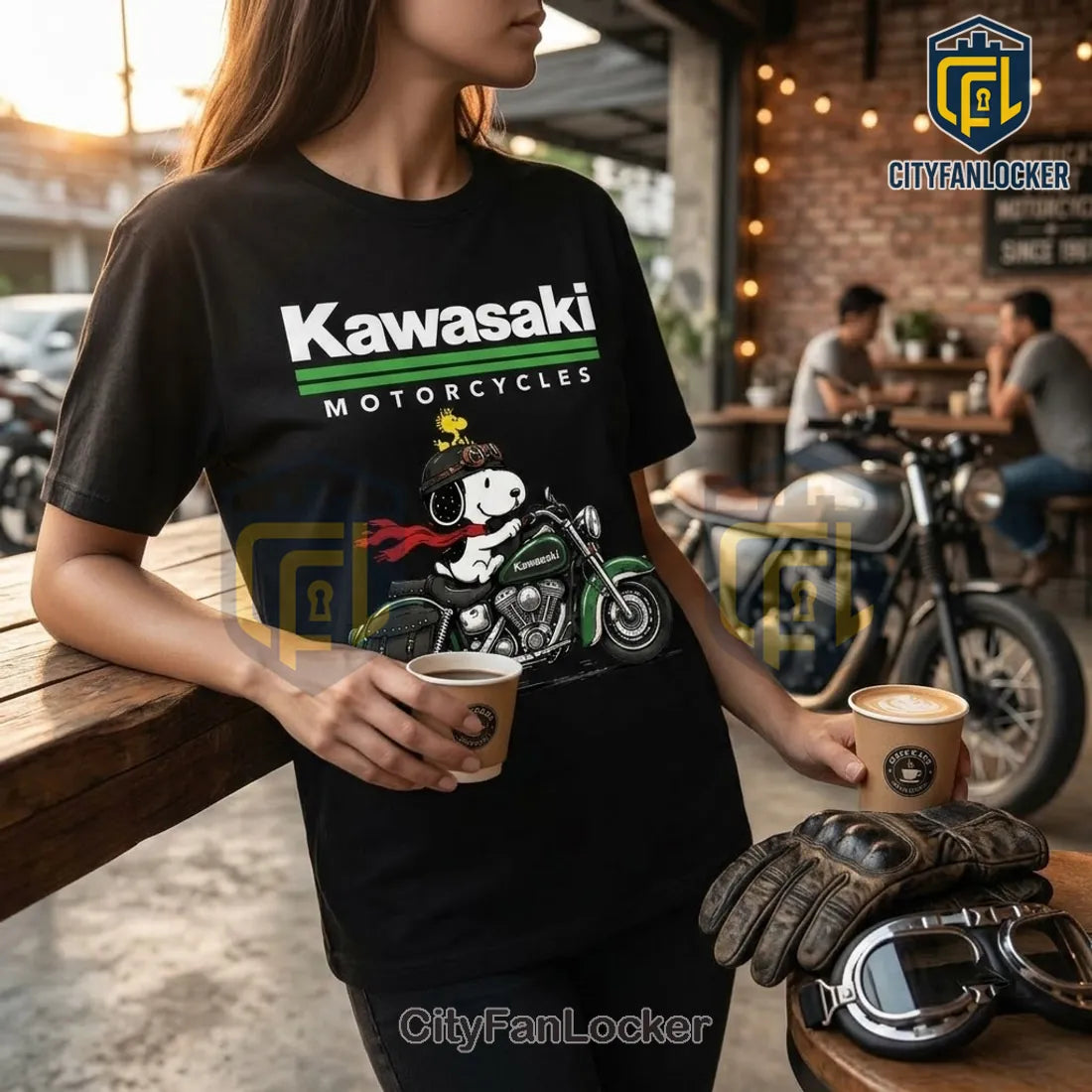 Snoopy x Kawasaki Ride More Worry Less T-Shirt