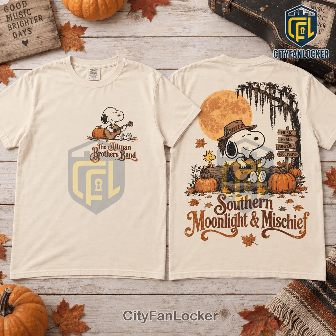 Snoopy x The Allman Brothers Band Beige T-Shirt