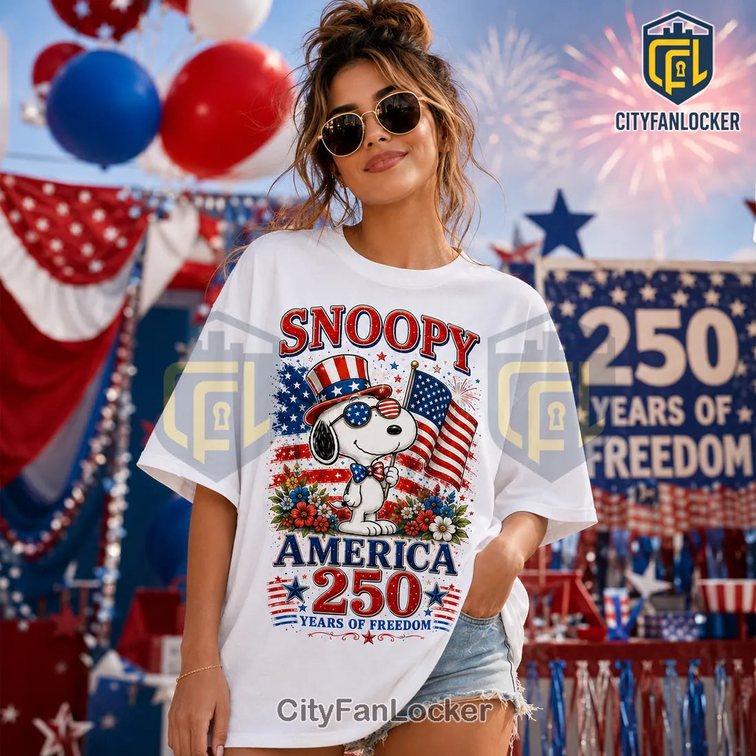 Snoopy x USA 250th Anniversary Patriotic 1776-2026 Celebration Shirt