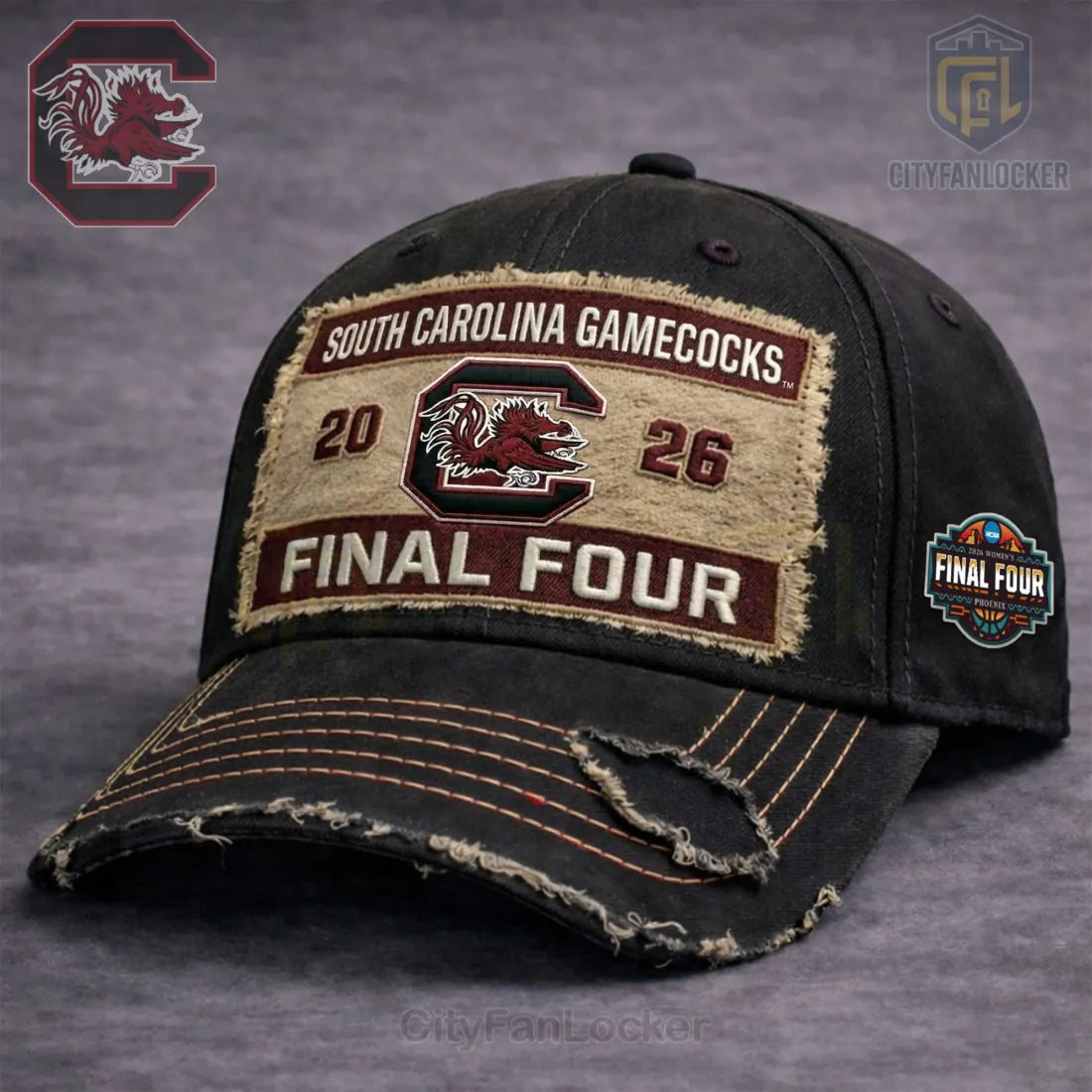 South Carolina Gamecocks 2026 Final Four NCAA Women’s Vintage Distressed Baseball Cap
