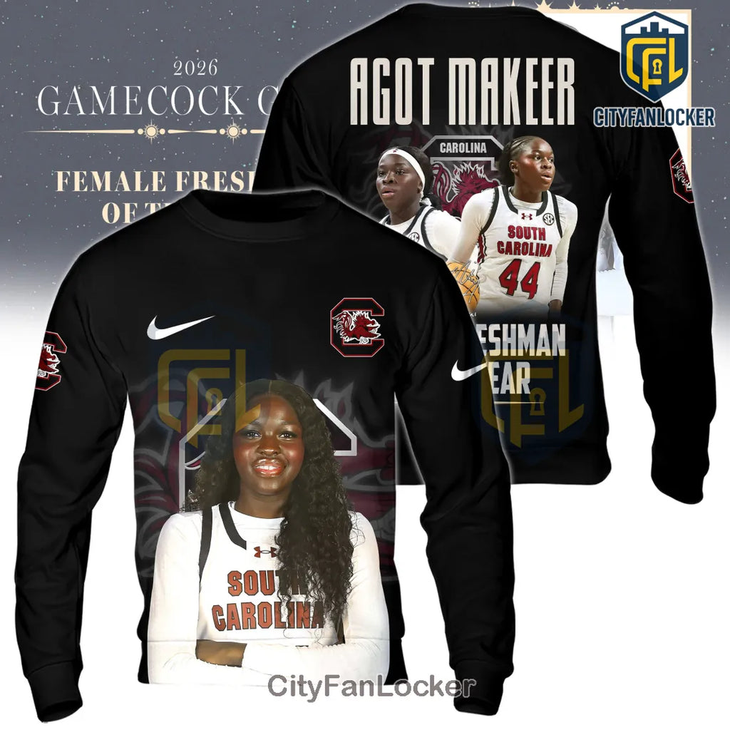 South Carolina Gamecocks Agot Makeer 2026 Freshman of Year Graphic T-Shirt