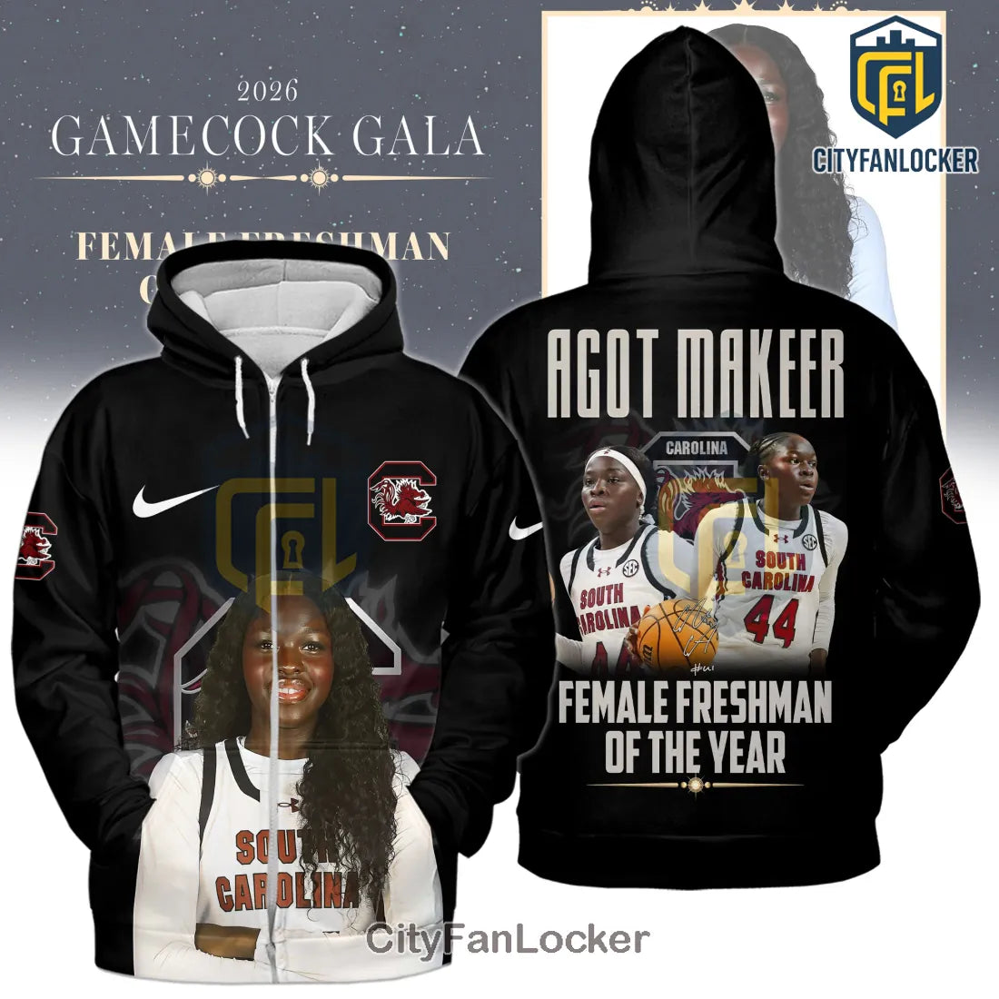 South Carolina Gamecocks Agot Makeer 2026 Freshman of Year Graphic T-Shirt