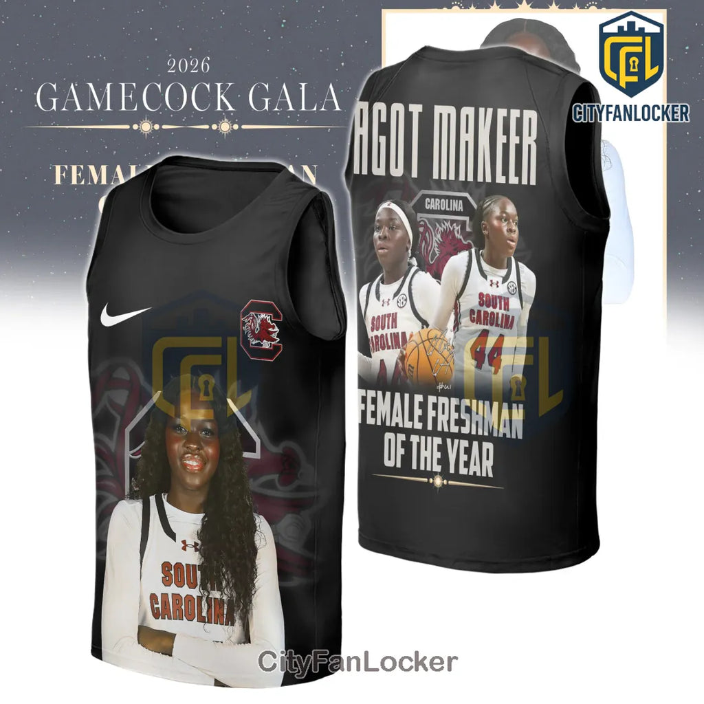 South Carolina Gamecocks Agot Makeer 2026 Freshman of Year Graphic T-Shirt