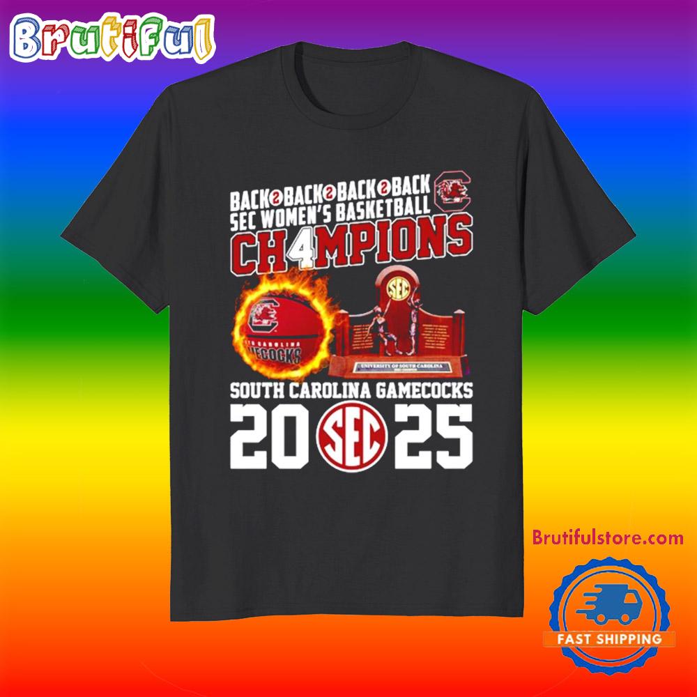 South Carolina Gamecocks Back to Back 2025 Sec Tournament Champions T Shirt