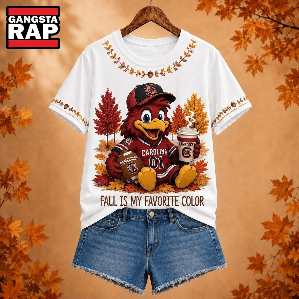 South Carolina Gamecocks NCAA Fall Is My Favorite Color Football Unisex 3D Shirt