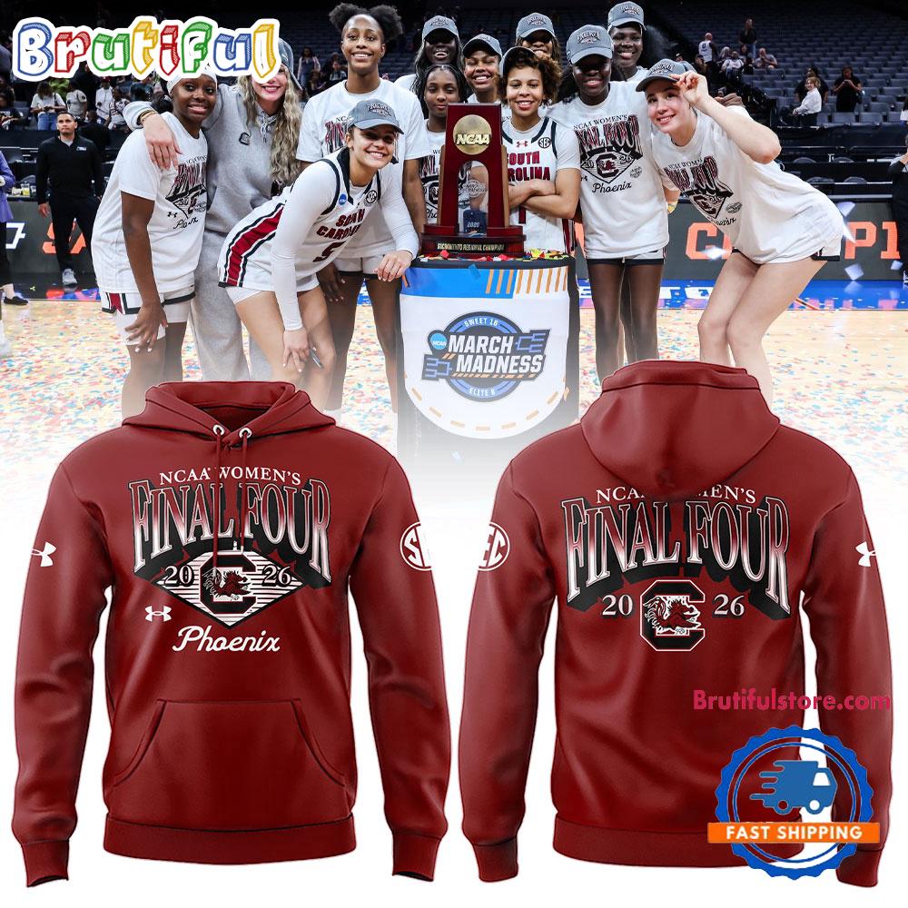 South Carolina Gamecocks Women’s Basketball 2026 NCAA FINAL FOUR Red Hoodie T-Shirt