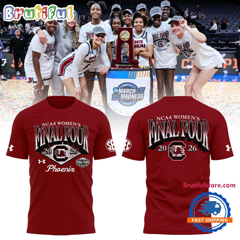 South Carolina Gamecocks Women’s Basketball 2026 NCAA FINAL FOUR Red Hoodie T-Shirt