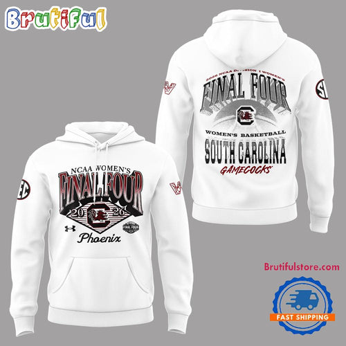 South Carolina Gamecocks Women’s Basketball 2026 NCAA FINAL FOUR White Hoodie T-Shirt