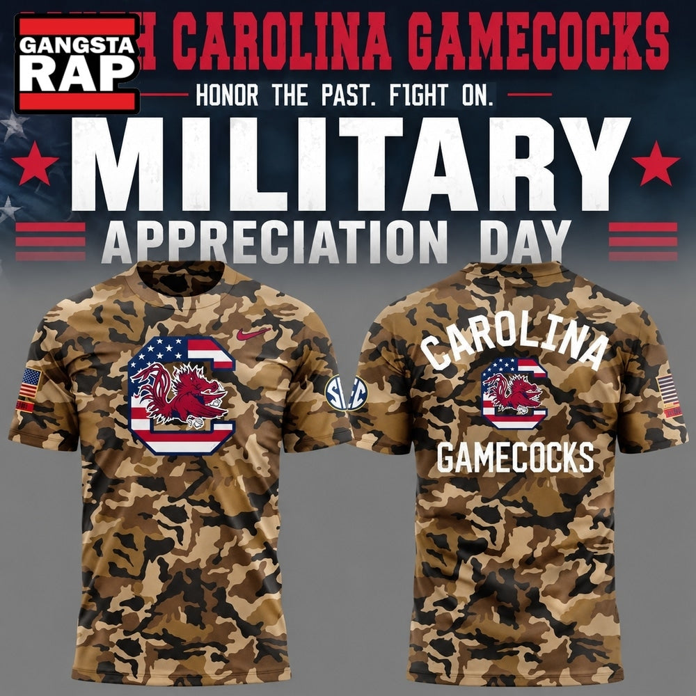 South Carolina Gamecocks x Military Appreciation 2026 Special New Camo 3D Shirt