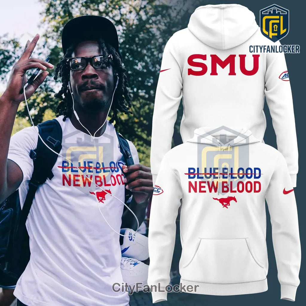 Southern Methodist University Mustangs White Pullover Hoodie