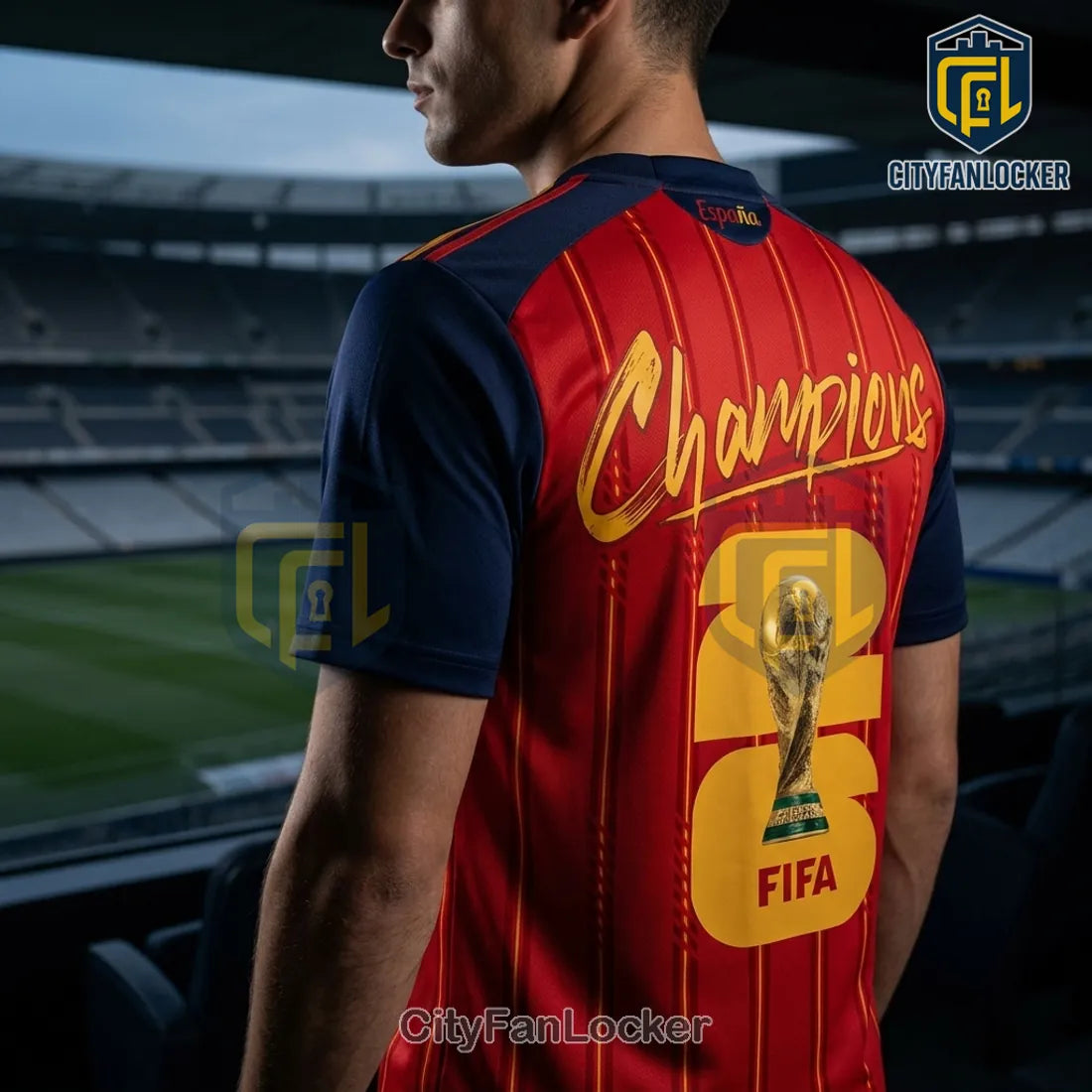 Spain 2026 FIFA World Cup Champions Red Crewneck T-Shirt