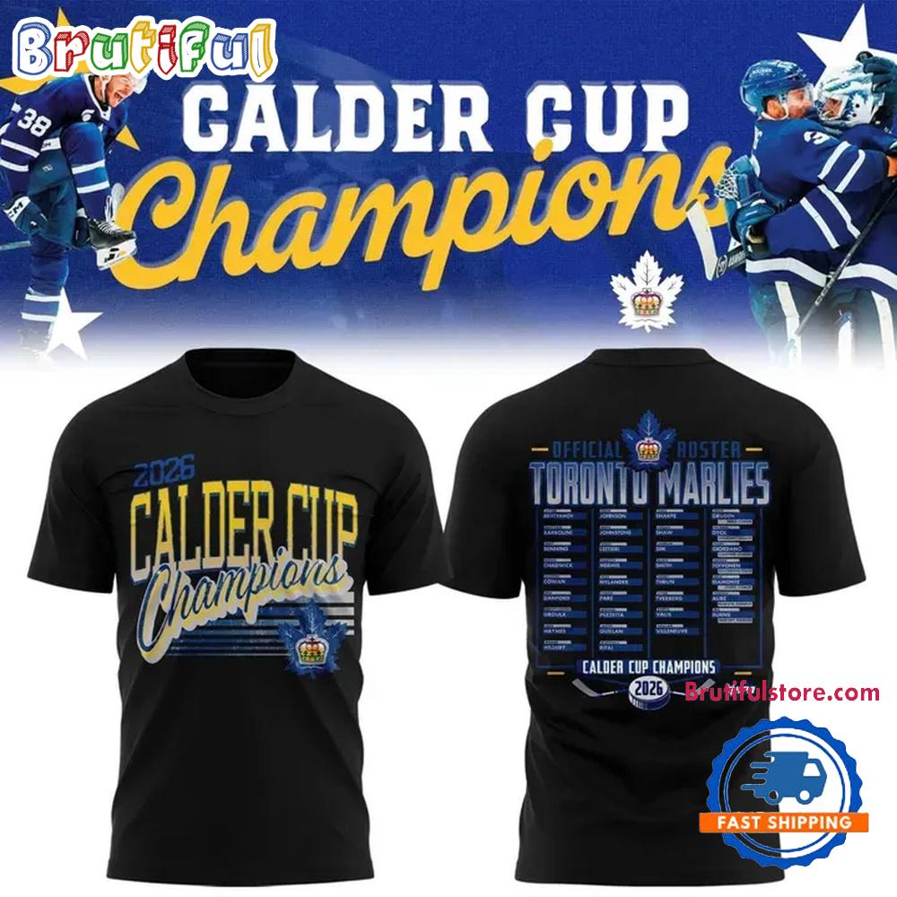 Special Edition Toronto Marlies 2026 CCM Calder Cup Champions Black T Shirt