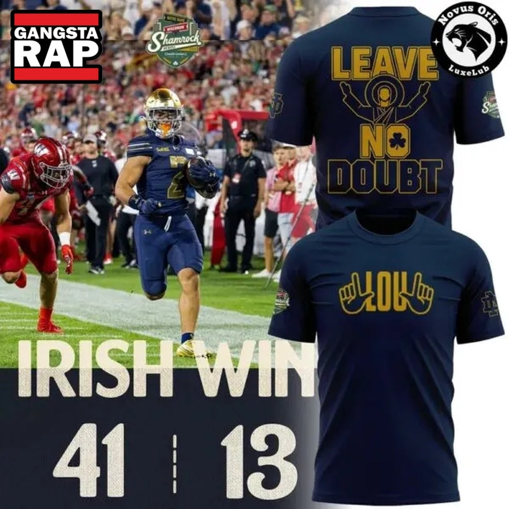 Special For Lou Notre Dame Fighting Irish Football Navy T Shirt