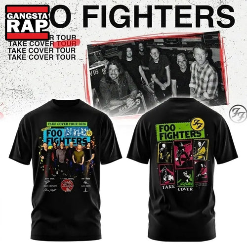 Special Shirt Foo Fighters, TAKE COVER TOUR 2026 T Shirt , Music Trending 3D Shirt