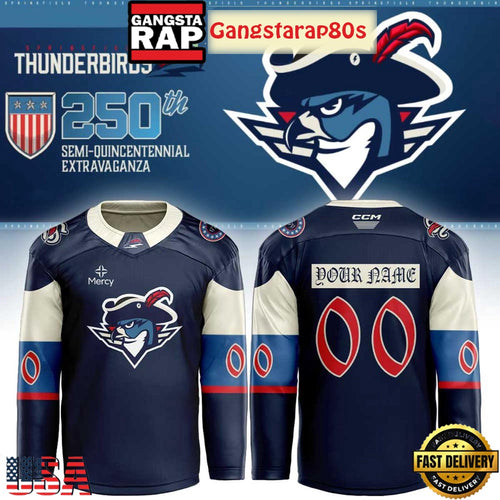 Springfield Thunderbirds Our 250th Anniversary Special Custom Hockey Jersey