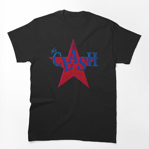The Clash Distressed Offset Star Graphic Shirt