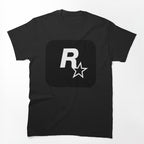 Rockstar Games Black Logo Gaming Video Game Logo Gamer Shirt