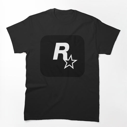 Rockstar Games Black Logo Gaming Video Game Logo Gamer Shirt