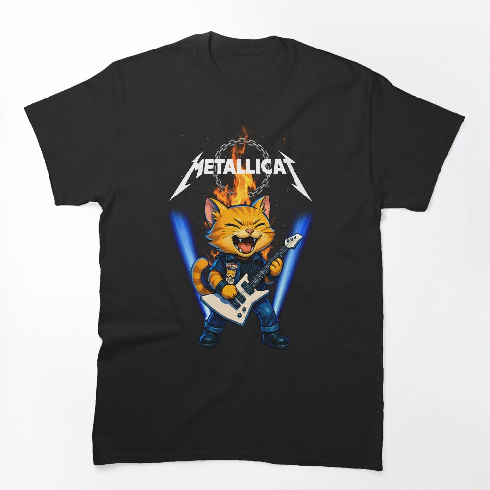 Metallicat Whiskers Riffs And Rebellion Shirt