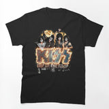 KISS The Band - End Of The Road On Fire Logo Shirt