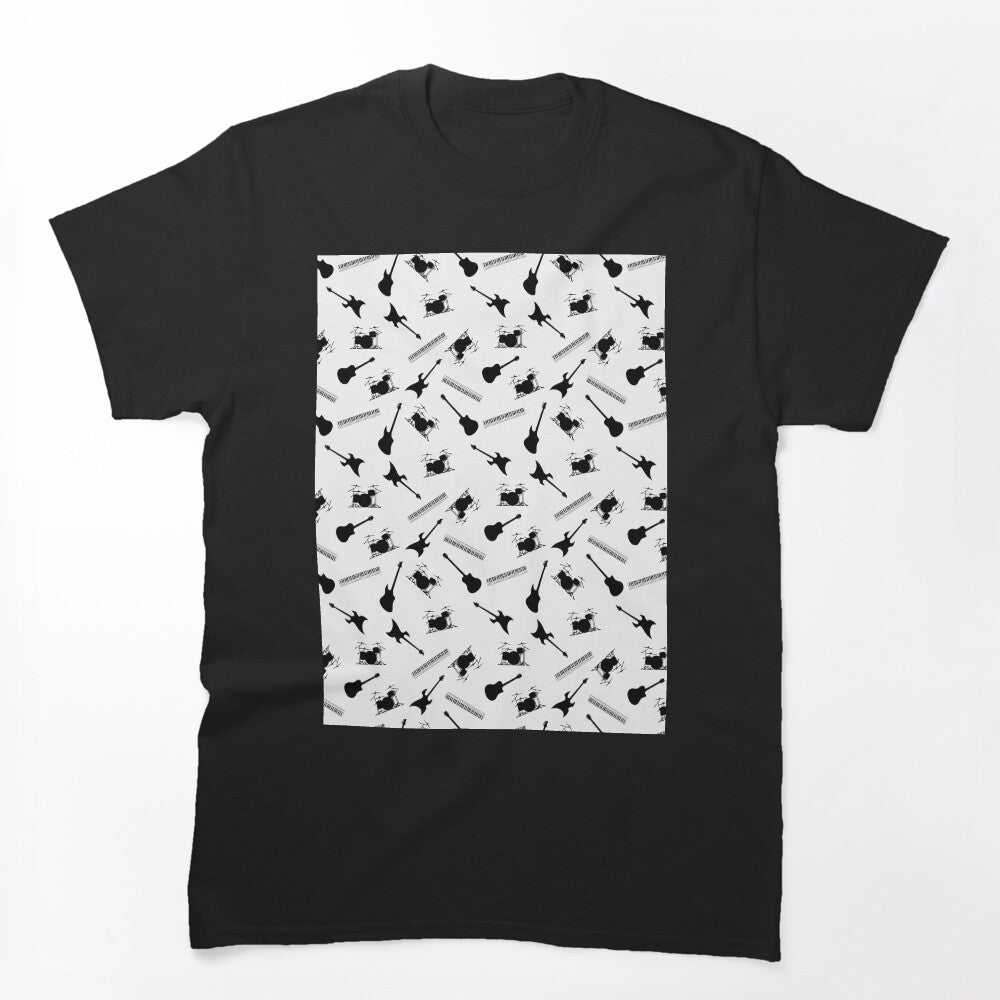 Guitar Drums Keyboards And Bass Musical Instruments Seamless Shirt