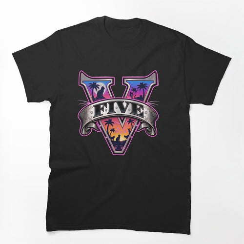 Vice Cats Five Logo - Retro Neon Miami Synthwave Shirt
