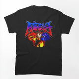 Blue And Red Typography Gradient Shirt