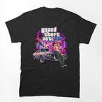 Neon Miami Crime Duo Retro Car Art Shirt