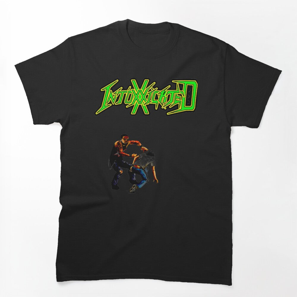 Green Typography Thrash Metal With Human Fighting Shirt