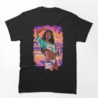Neon Miami Sunset Woman Portrait Shirt