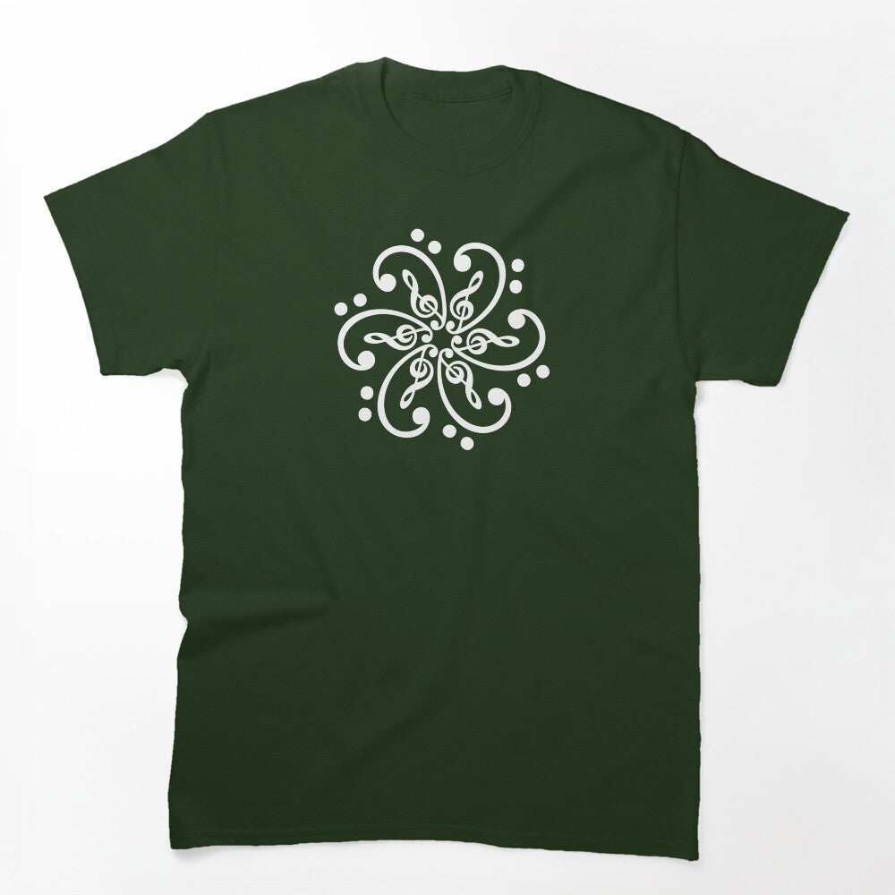 Music Bass Clef Treble Clef Mandala Musician Classical Musical Notes Shirt