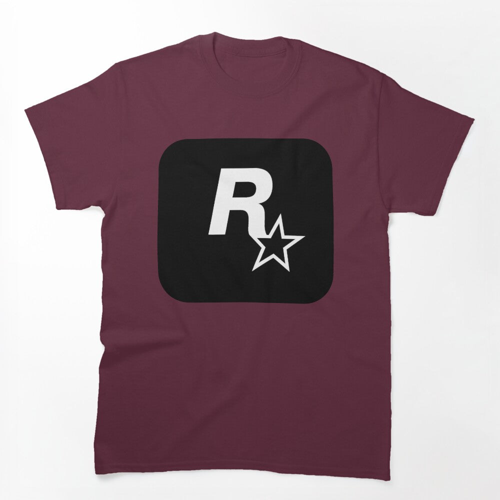 Rockstar Games Black Logo Gaming Video Game Logo Gamer Shirt