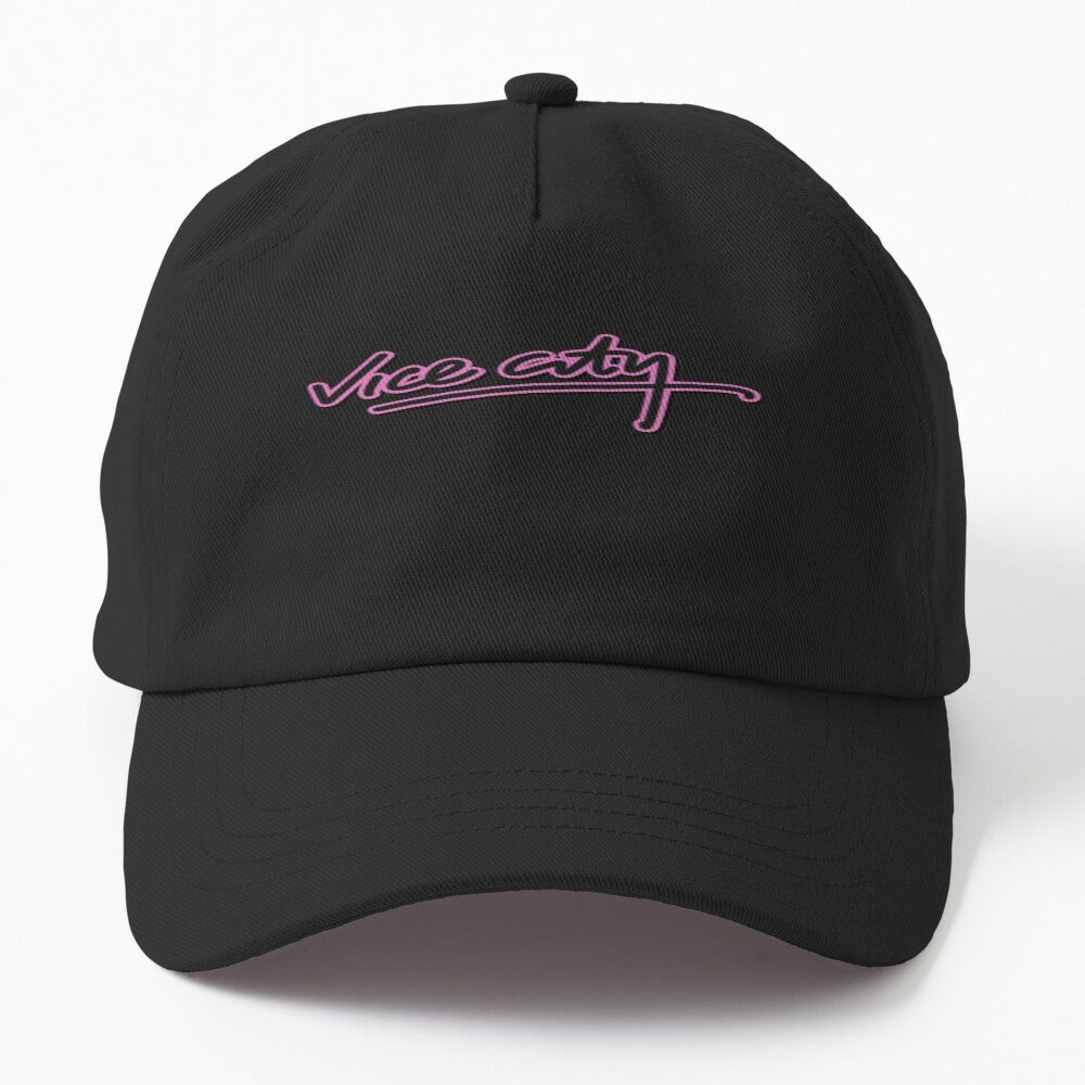 Neon Script And Retro Elegance Vice City Typography Hat