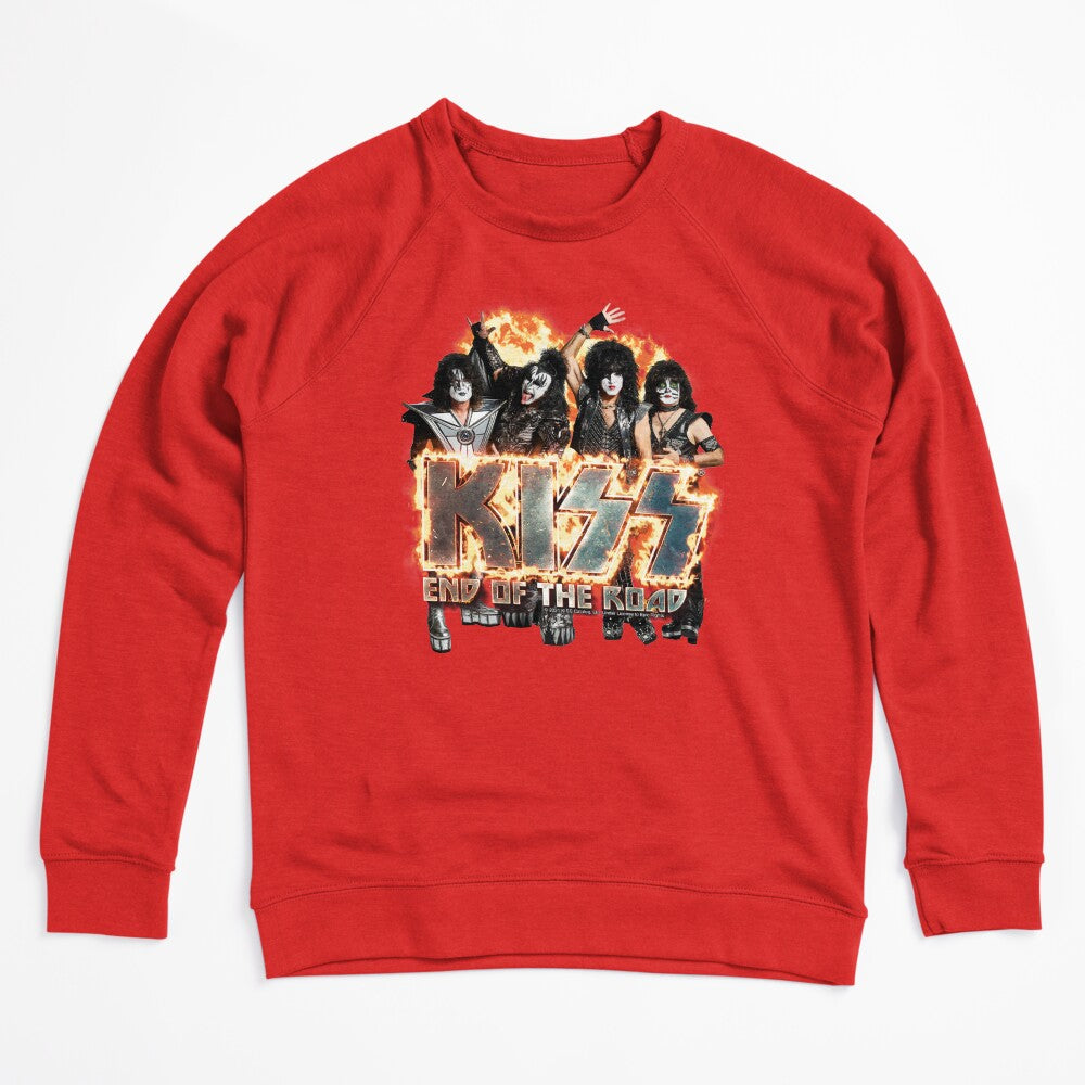 KISS The Band - End Of The Road On Fire Logo Shirt