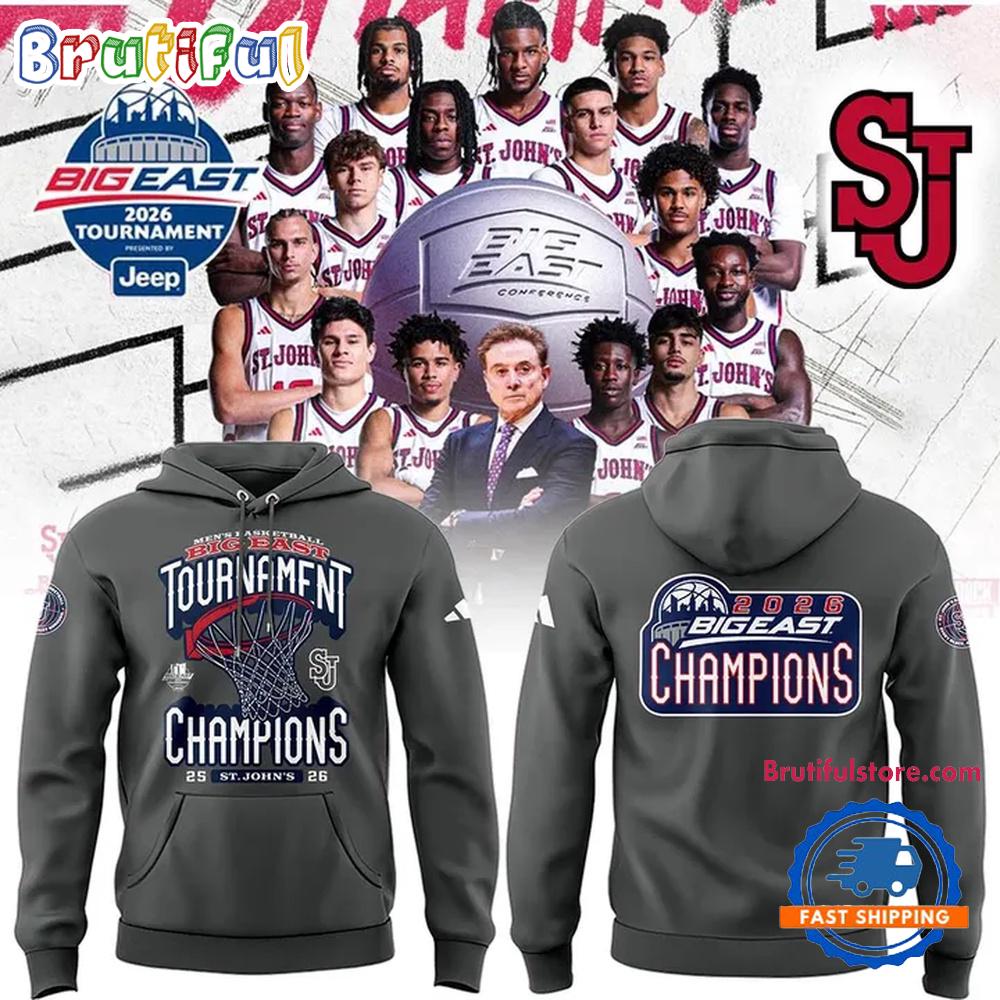 St John’s Red Storm University Men’s Basketball 2026 Big East Champions Hoodie T-Shirt