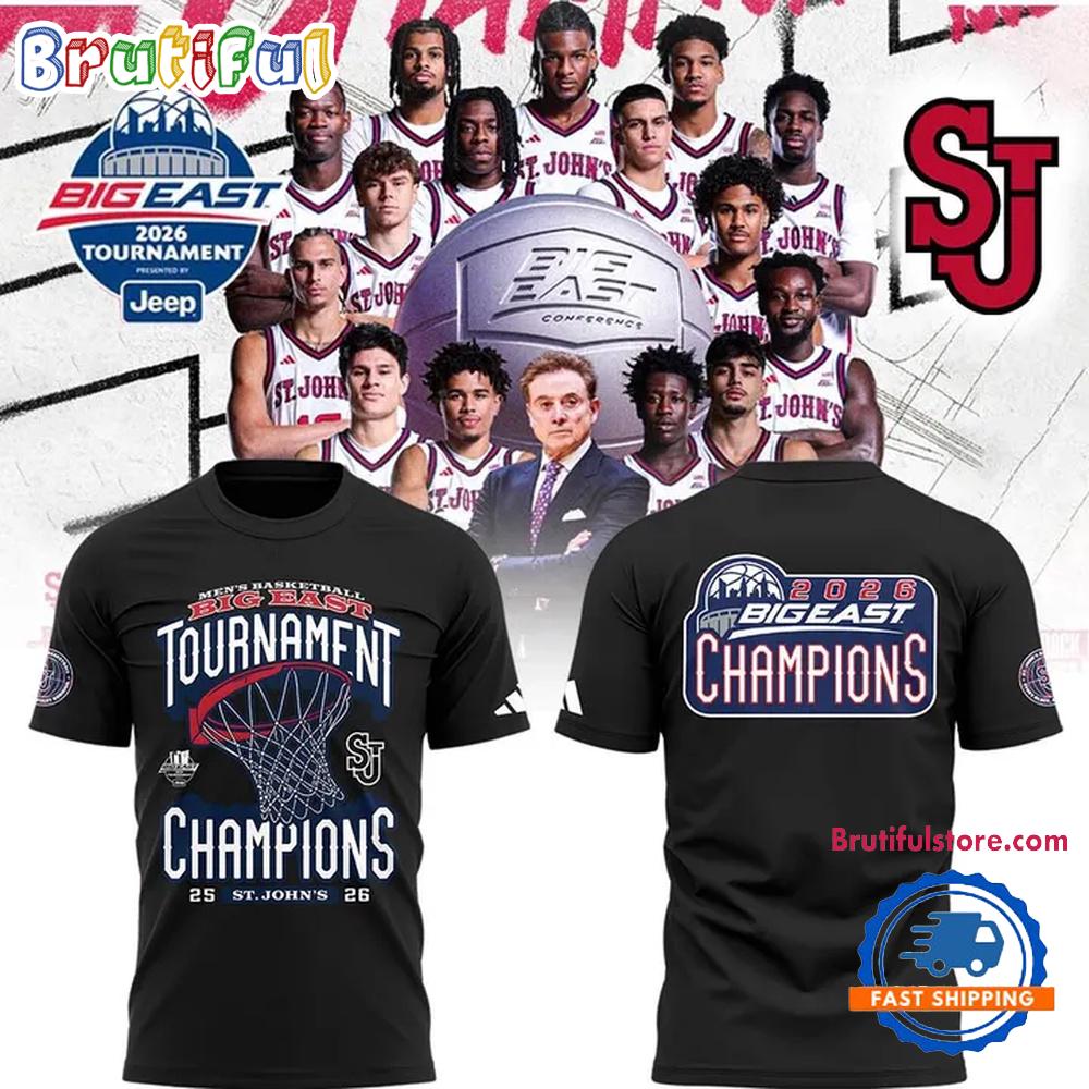 St John’s Red Storm University Men’s Basketball 2026 Big East Champions Hoodie T-Shirt
