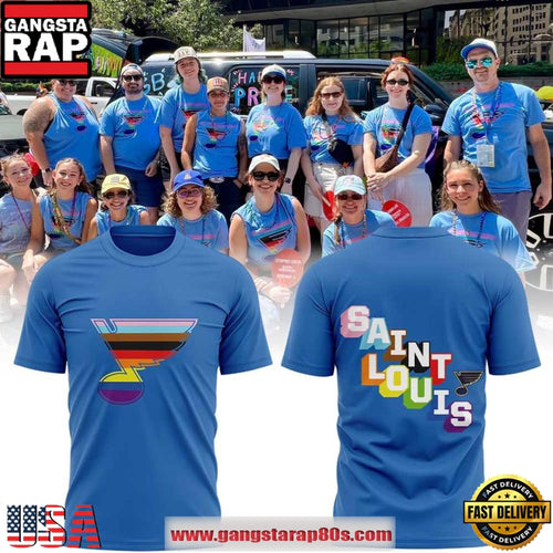 St. Louis Blues Celebrating Pride Night 2026 All Over Print T Shirt