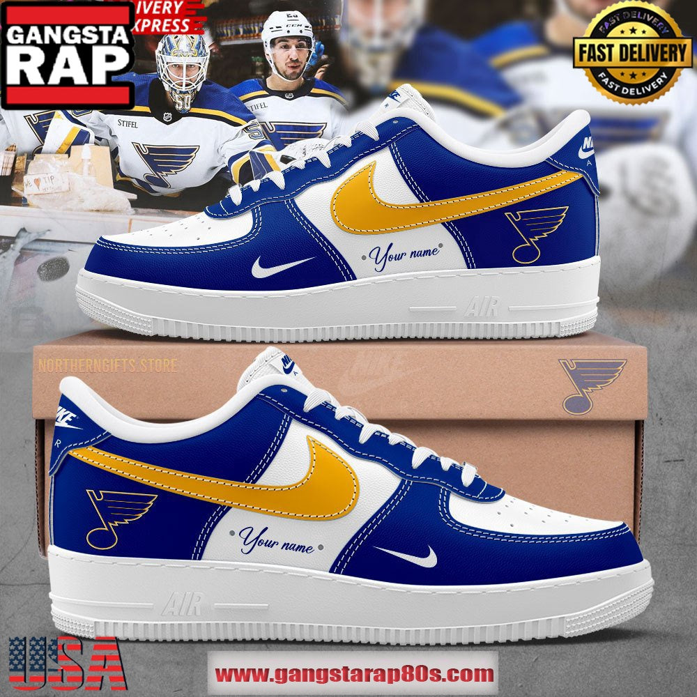 St. Louis Blues Custom Air Force 1 Running Sneakers Shoes