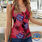 St. Louis Cardinals Hibiscus Pattern Women’s V-Neck Ribbed Tank Top