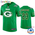 St. Patricks Day Green Bay Packers #23 Jaire Alexander Kelly Green Football Jersey