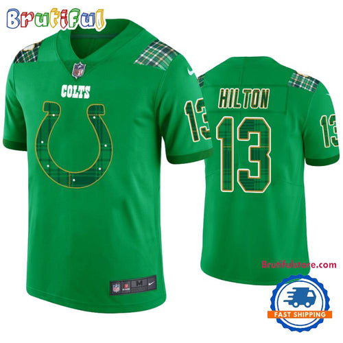 St. Patricks Day Indianapolis Colts #13 T.y. Hilton Kelly Green Football Jersey
