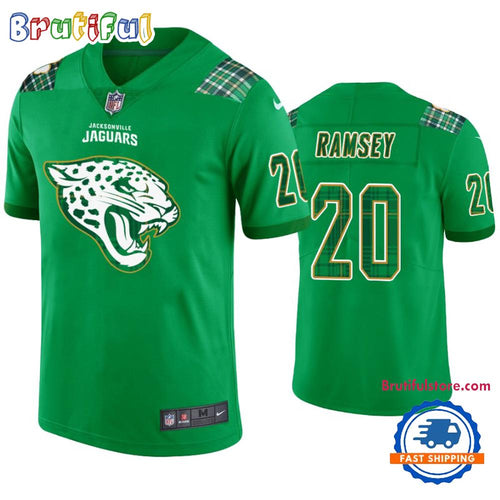 St. Patricks Day Jacksonville Jaguars #20 Jalen Ramsey Kelly Green Football Jersey