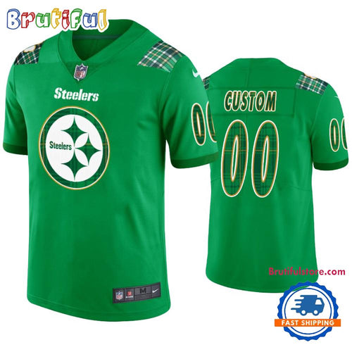 St. Patricks Day Pittsburgh Steelers Custom Kelly Green Football Jersey