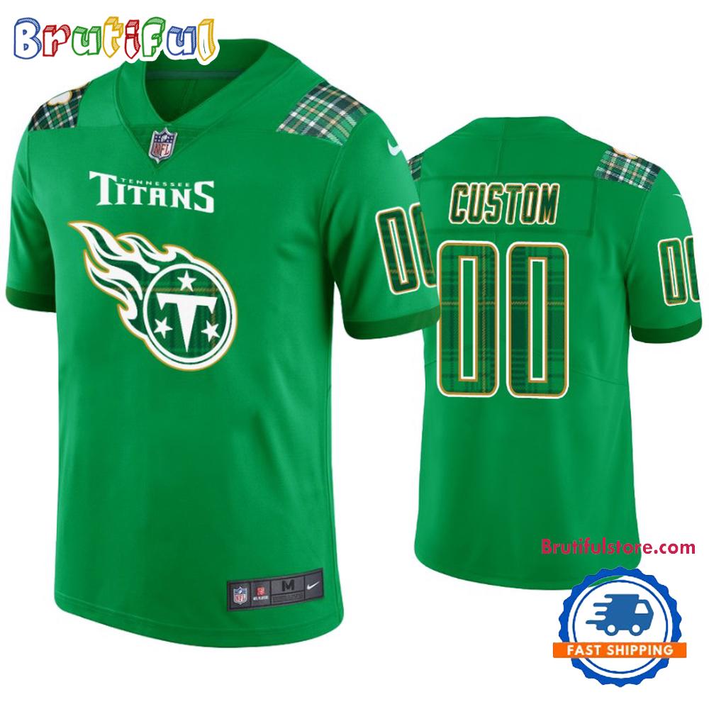 St. Patricks Day Tennessee Titans Custom Kelly Green Football Jersey